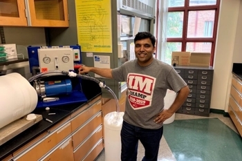 Dr. Abhinav Upadhyay in the lab