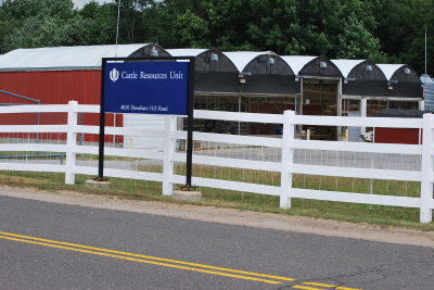 View of the Cattle Resource Unit (CRU) from Horsebarn Hill Road on the Storrs Campus.