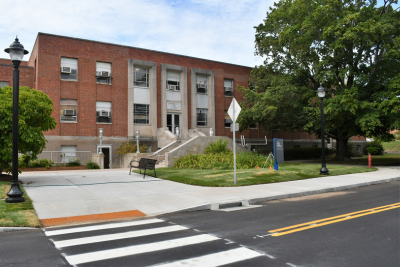 Outside view of the George C. White Building located on the Storrs Campus. 