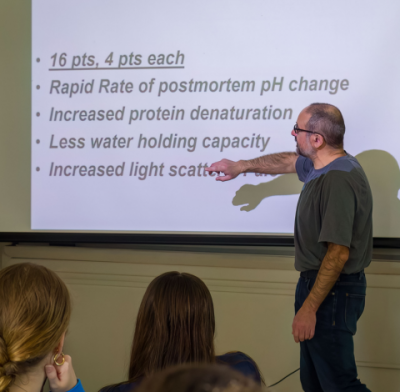 Dr. Richard Mancini during a lecture in the Ratcliffe Hicks Building