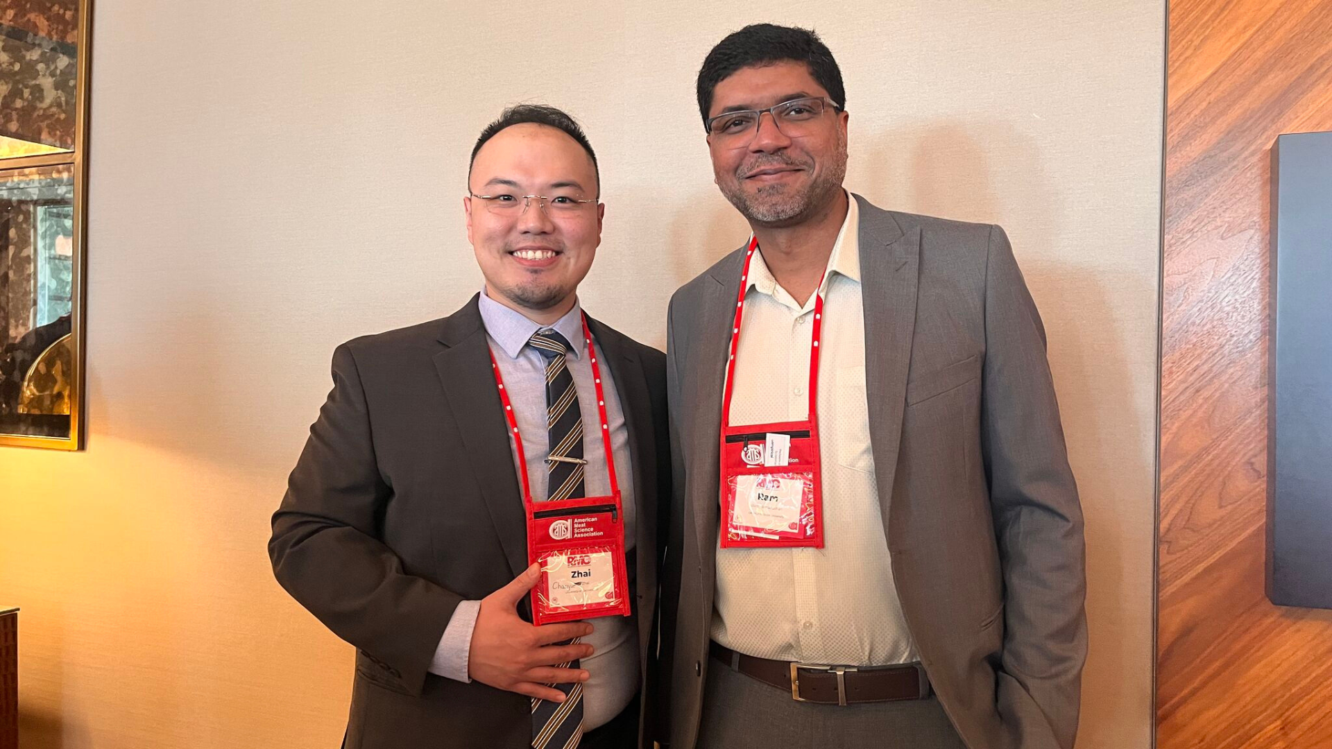 Dr. Ranjith Ramanathan posing for a photo alongside Dr. Chaoyu Zhai